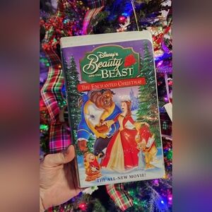 Disney Beauty and the Beast Enchanted Christmas VHS - Red, Blue, Green
